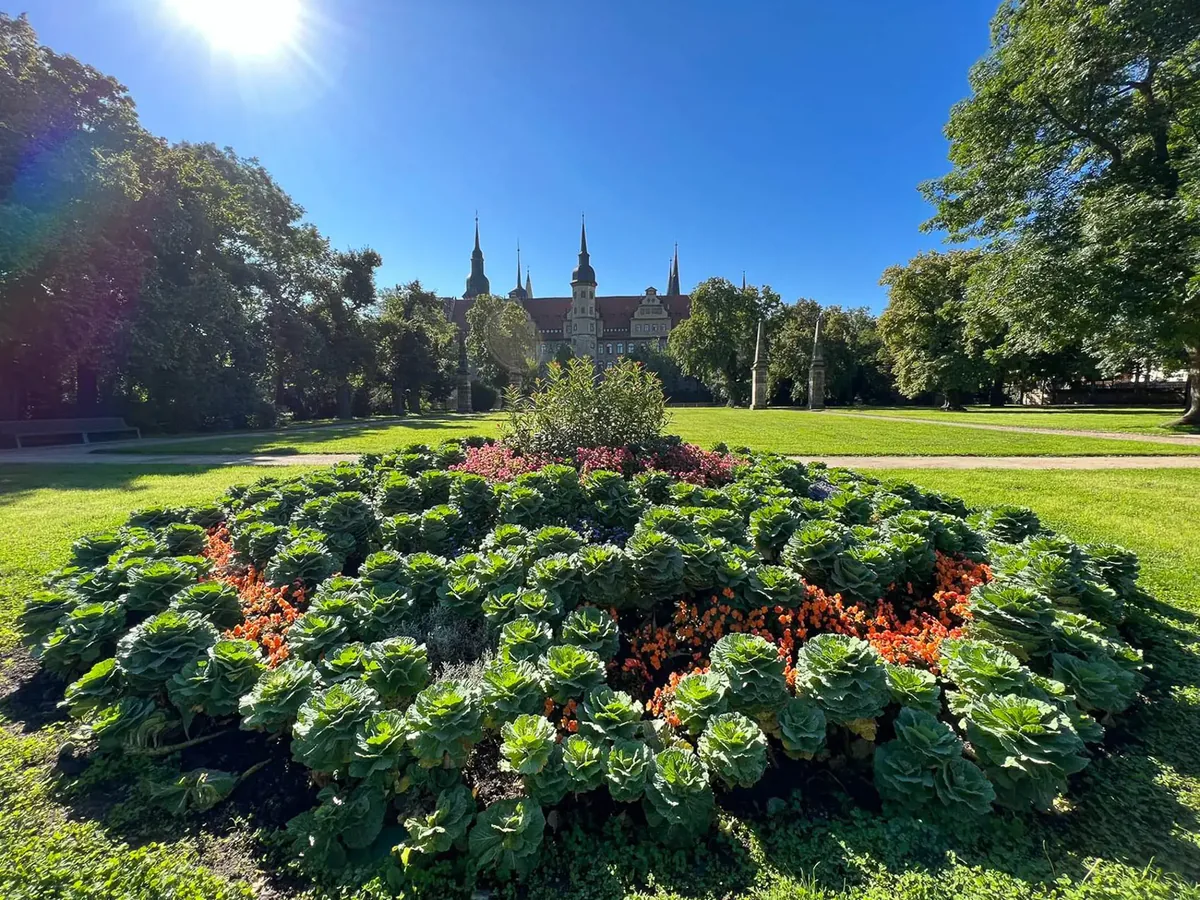 Schlosspark Merseburg mit Blick auf das Schloss